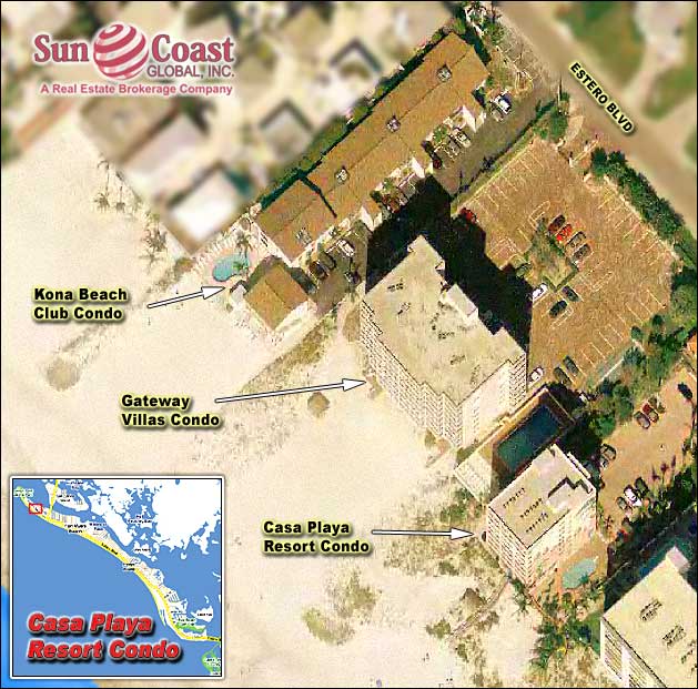 Casa Playa Resort Condo Overhead Map